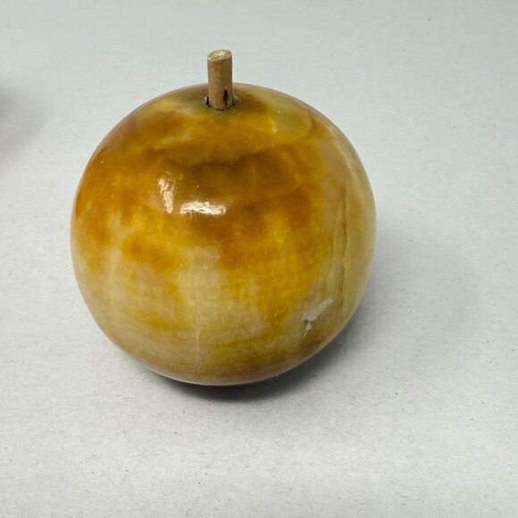 Alabaster Fruit Set of 4 Pieces Peach Apples Mango Stone Marble Vintage - Picture 16 of 16